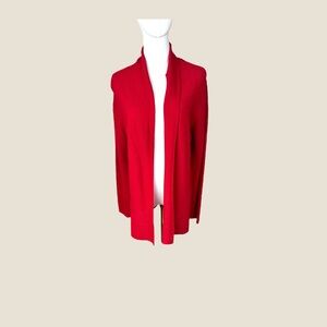 Eileen Fisher NWT size Large‎ red organic Linen cotton open cardigan
